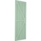 Ekena Millwork True Fit PVC Two Equal Panel Farmhouse Fixed Mount Shutters w/ Z-Bar, Seaglass , 18W x 32H, PR TFP102FH18X032SG - alternate 9